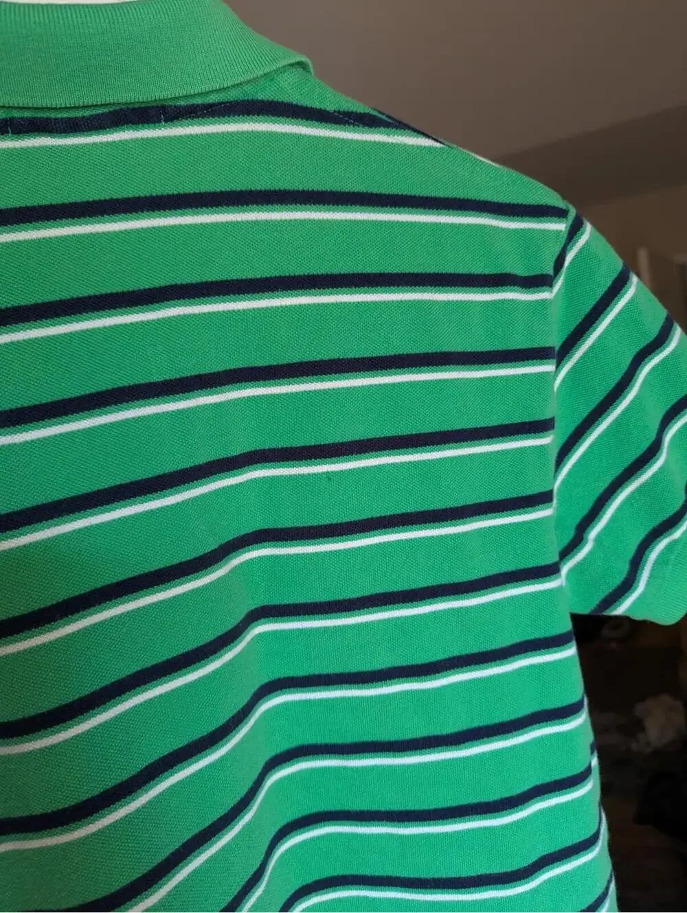 Vintage Polo Ralph Lauren Shirt Small S Green Striped Single Stitch Custom Fit